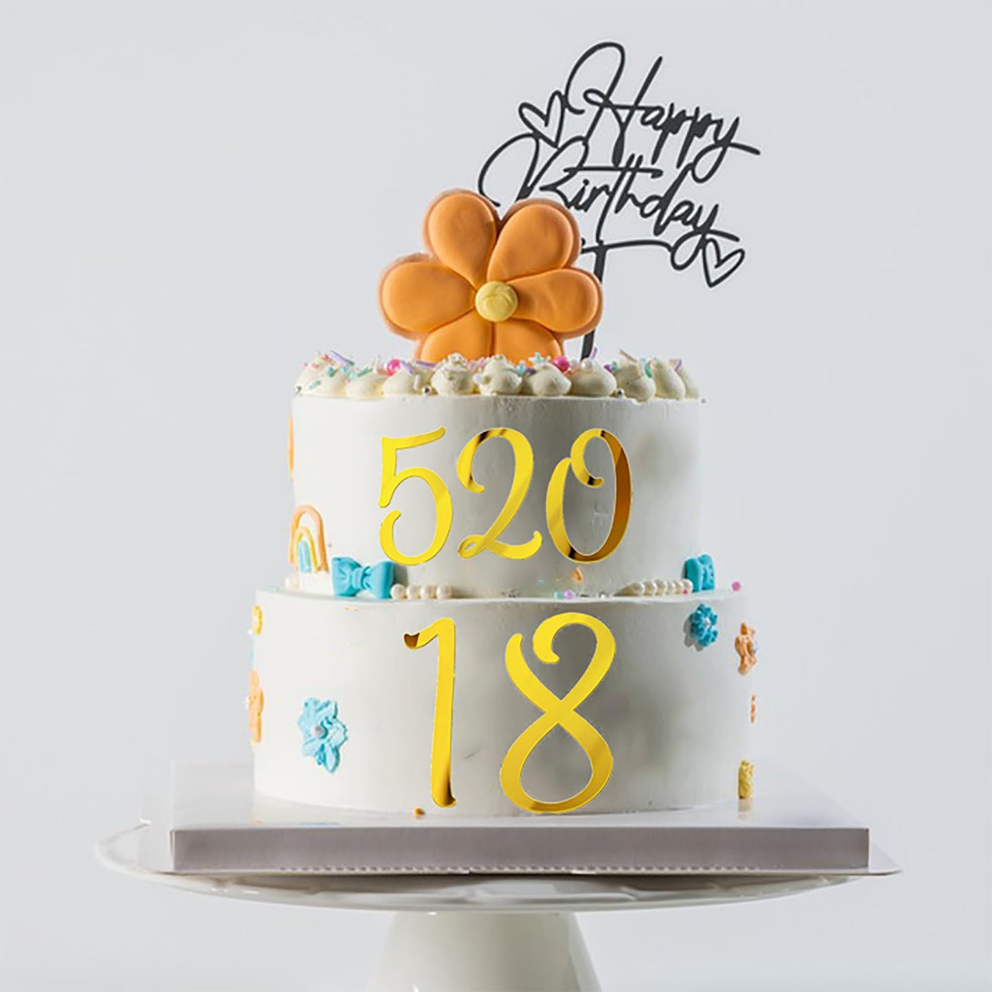Large Acrylic Cake Numbers Topper, 3.5 Inch 0-9 Numbers Happy Birthday Cake Topper Gold Acrylic Wedding Party Cupcake Toppers Fo