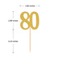 Donoter 50Pcs 80Th Cupcake Toppers Gold Glitter Number 80 Cake Picks For Birthday Anniversary Party Decoration