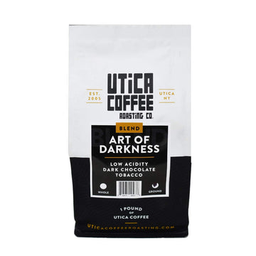 Utica Coffee Roasting Co. The Art Of Darkness | Specialty Dark Roasted Ground Coffee | 16 Oz Reclosable Bag