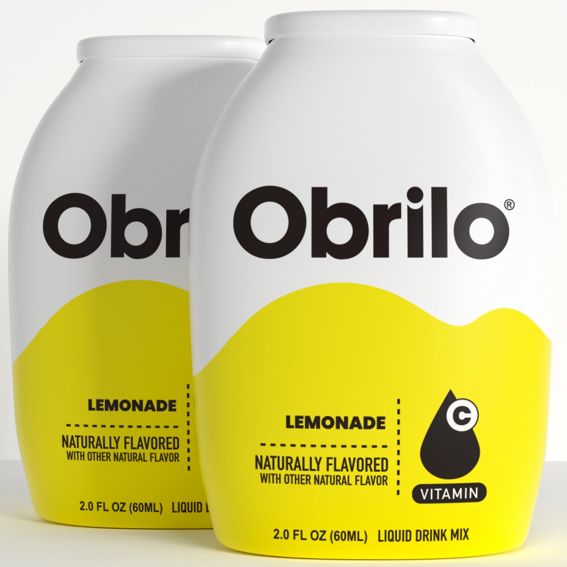 Obrilo Water Enhancer Liquid Flavoring Drops - Zero Sugar, Naturally Flavored, 2 Fl Oz (Pack of 2) - Lemonade Flavor