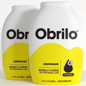 Obrilo Water Enhancer Liquid Flavoring Drops - Zero Sugar, Naturally Flavored, 2 Fl Oz (Pack of 2) - Lemonade Flavor