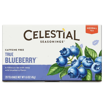Celestial Seasonings True Blueberry Herbal Tea, 20 Count (Pack Of 18)