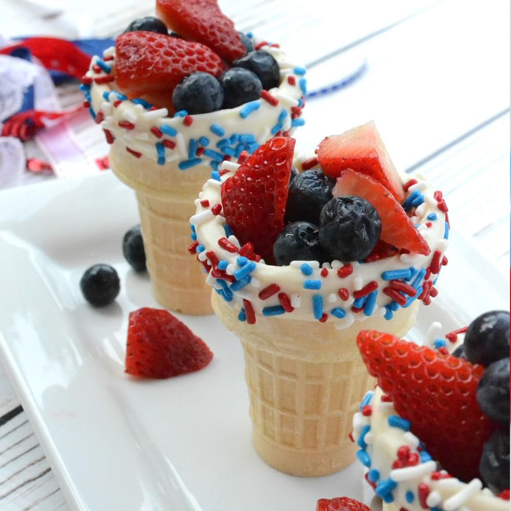 Patriotic Sprinkles For Cake Decorating Edible Red White And Blue Jimmies Sprinkles Mix 7 Ounce For Cookies Ice Cream Chocolate
