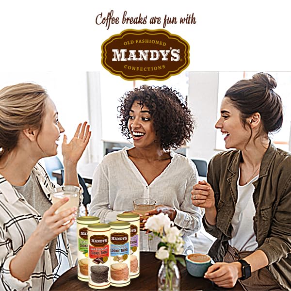 Mandy'S Cookie Thins, Rich Chocolate, 4.6 Ounce (Pack Of 6)