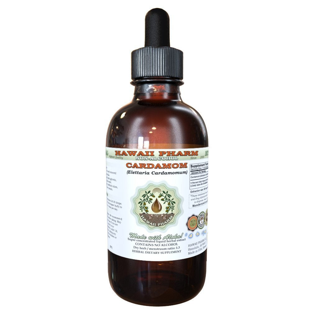 Hawaii Pharm Organic Cardamom Glycerite Liquid Extract 2 Fl Oz Glass