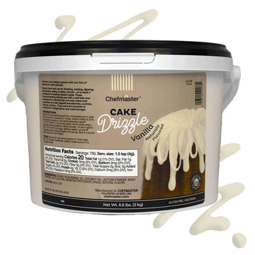 Chefmaster Vanilla-Flavored Cake Drizzle, Edible Cake Drip Frosting, 6.6 lbs