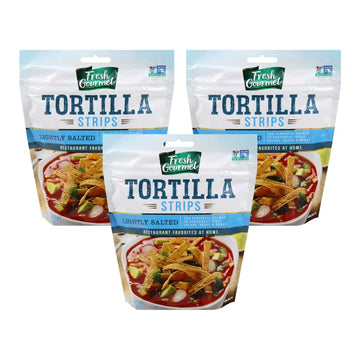 Fresh Gourmet Tortilla Strips, Lightly Salted 3.5 Ounce (Pack of 3)