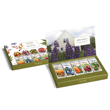 Tea Forte Single Steeps Herbal Retreat Tea Sampler, 15 Count Assorted Blends, Pre-Portioned Pouches for 12 oz Steeping