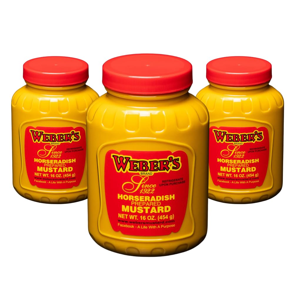 3-Pack Bundle 16 Oz. Webers Horseradish Prepared Mustard (3) 16 Oz. Containers