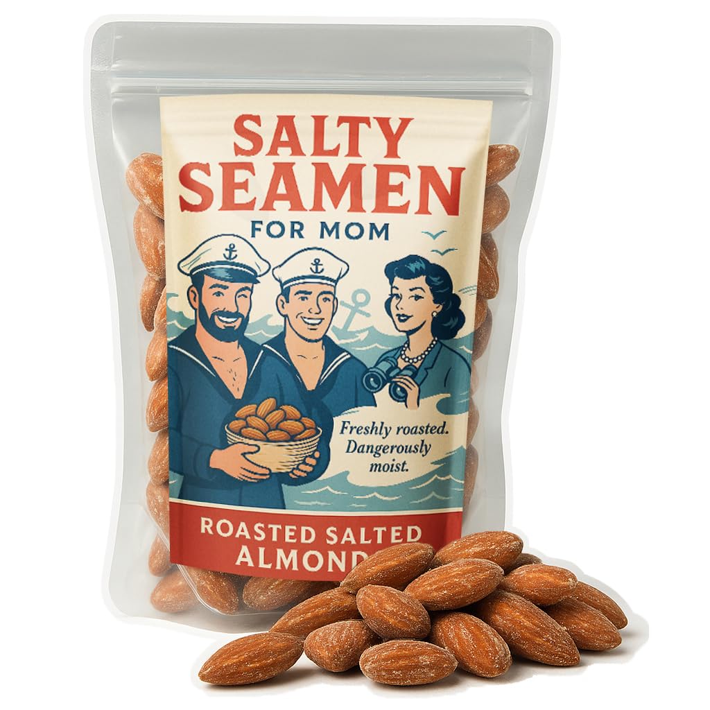 Gears Out Roasted Salted Almonds - Funny Gag Gift for Moms - Nautical Theme Snack - 4 x 8 x 0.44 inches
