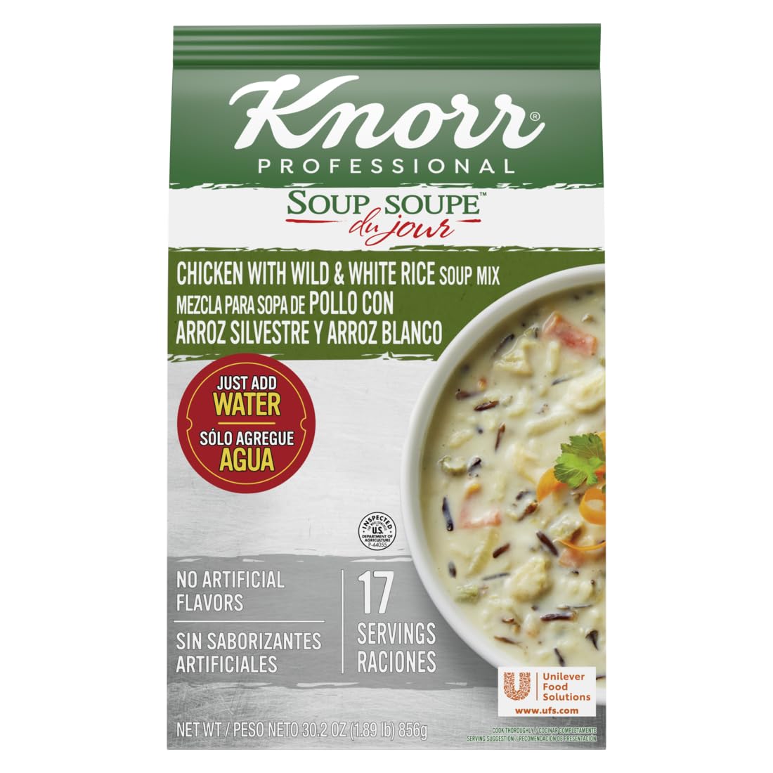Knorr Professional Soup du Jour Chicken with Wild and White Rice Soup Mix No added MSG, 0g Trans Fat per Serving, Just Add Water