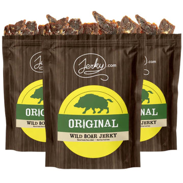 Jerky.com Exotic Original Wild Boar Jerky - Wild Game Meat Snacks, Exotic Snacks, High-Protein, All-Natural, No Added Preservati