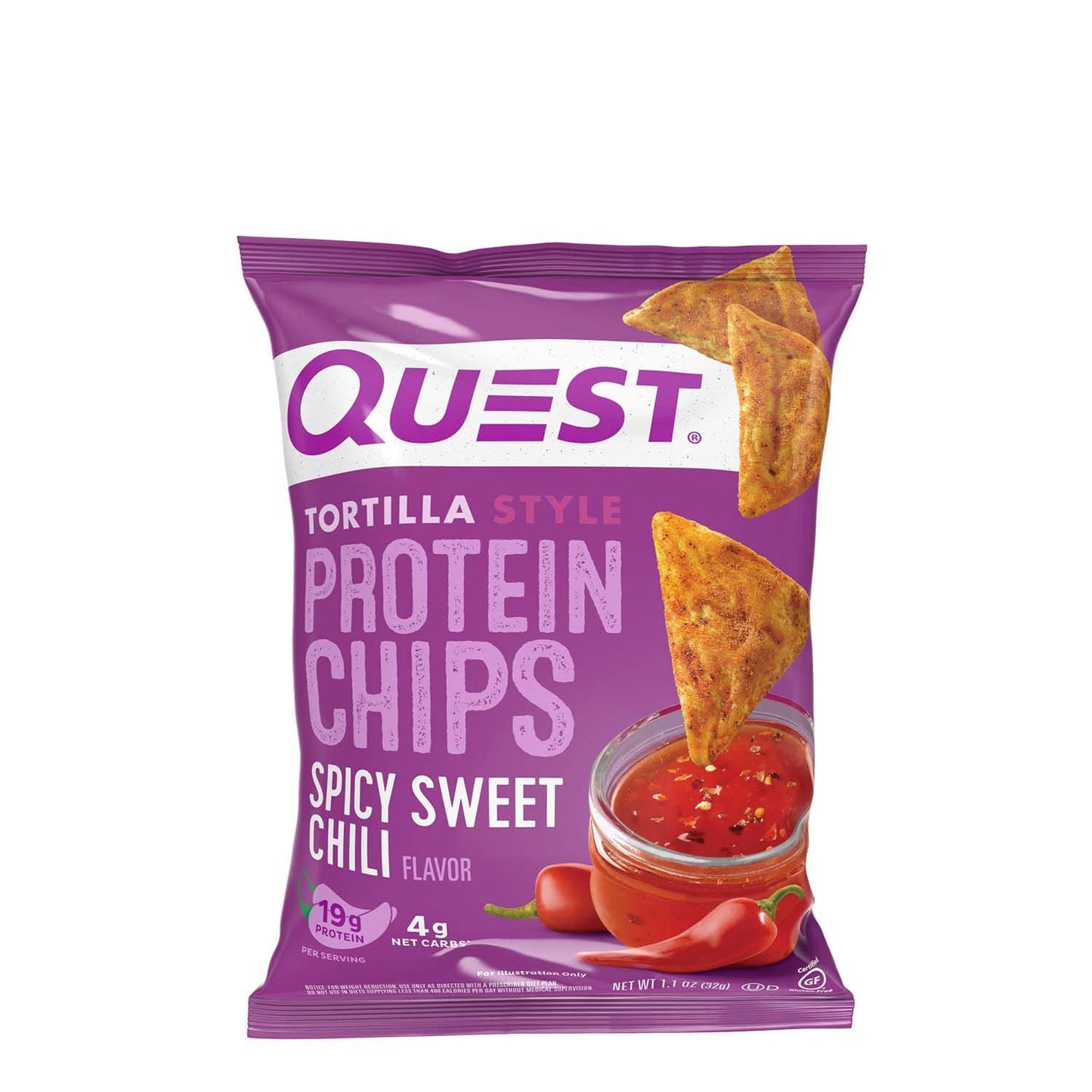 Quest Tortilla Style Protein Chips - Spicy Sweet Chili (8 Bags)