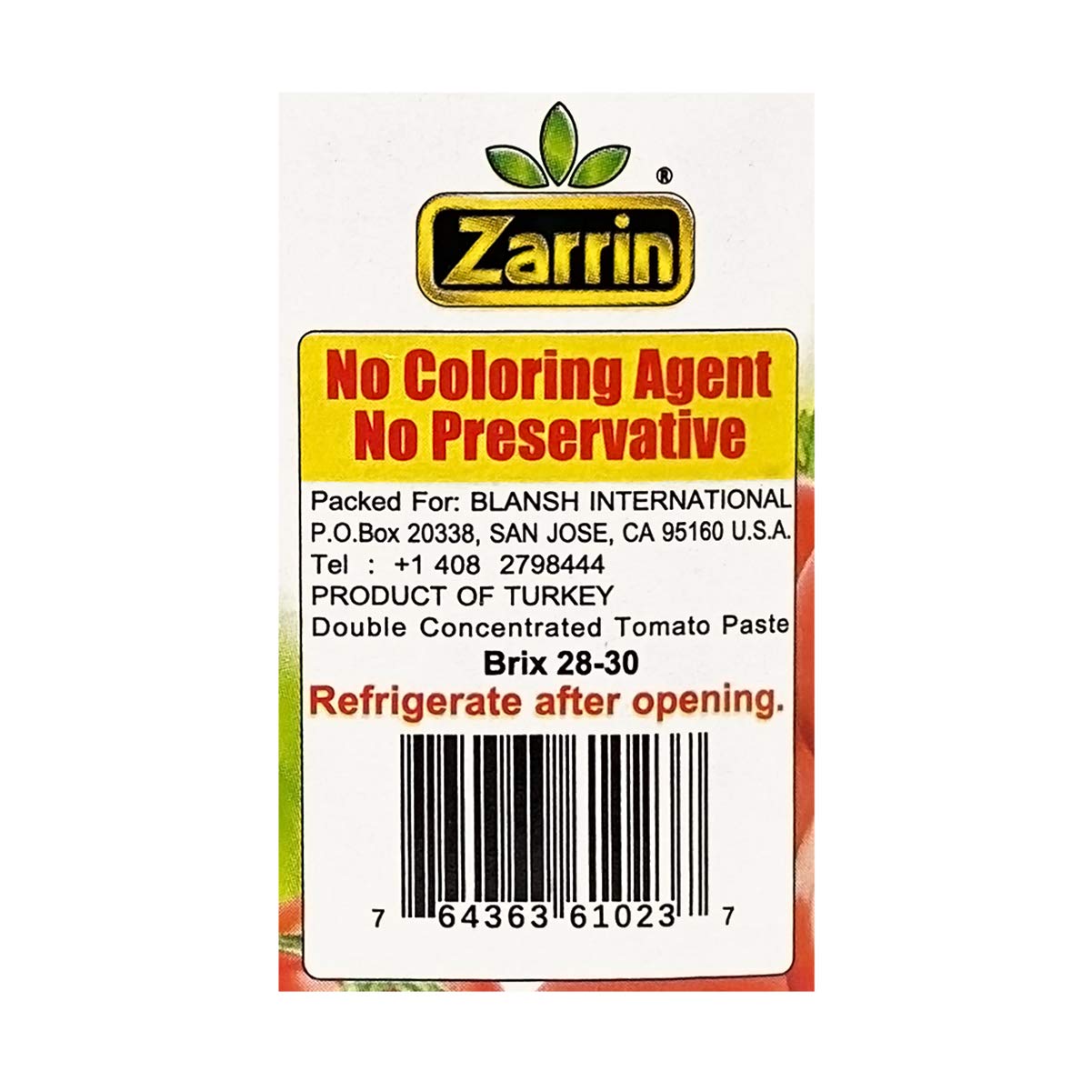 Zarrin - Tomato Paste In A Glass Jar, 24.6 Oz (700G), Product Of Turkey, No Preservatives
