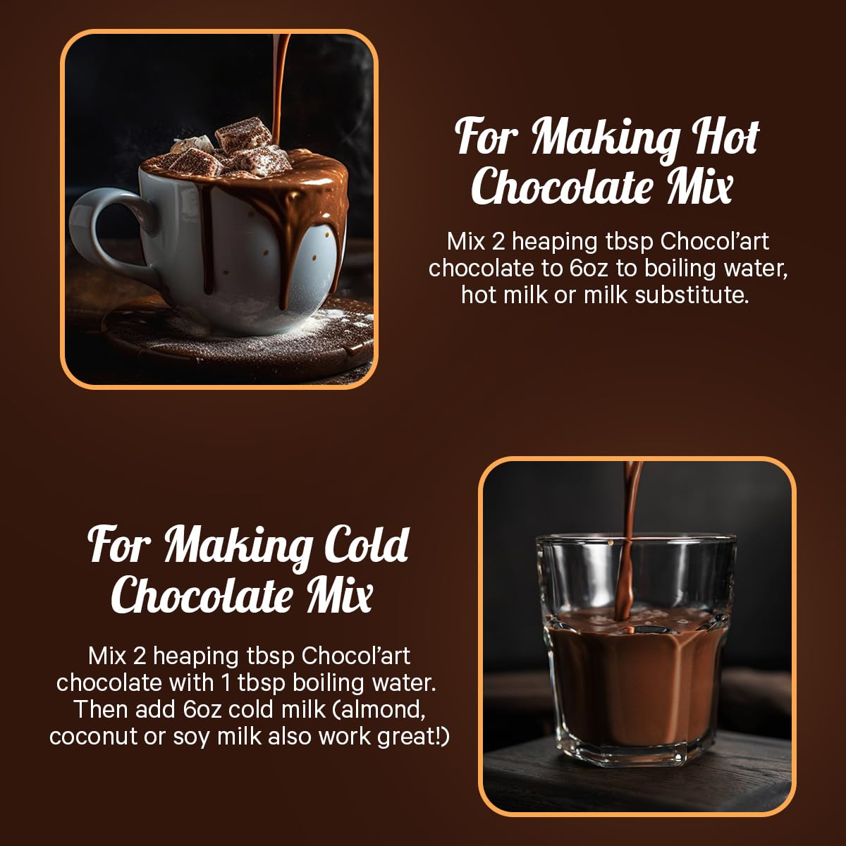 Chocolart Hot Cocoa Mix, Premium Rich Chocolate, Dairy Free, Nut Free, Gluten Free, Non-GMO, 18 oz (2 Pack)