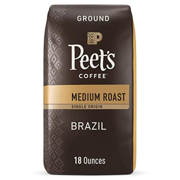 Peet'S Coffee, Medium Roast Ground Coffee - Single Origin Brazil 18 Ounce Bag