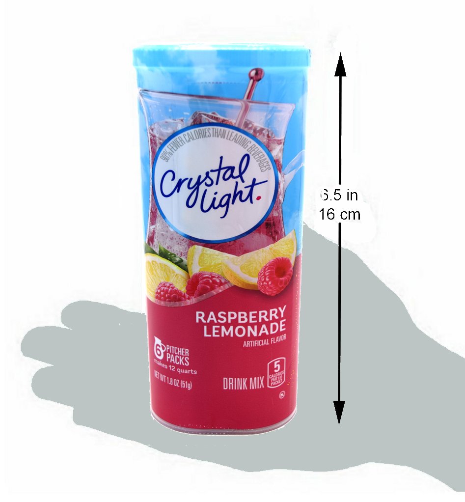 Crystal Light Raspberry Lemonade Drink Mix, 1.8-Ounce Canister, Pack of 2
