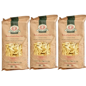 Rustichella DAbruzzo Cavatelli (Pack Of 3)- 500G Hand-Carved Pasta - Perfect For Soup & Rag - Classic Duflavor Blend Wheat Pasta From Italy