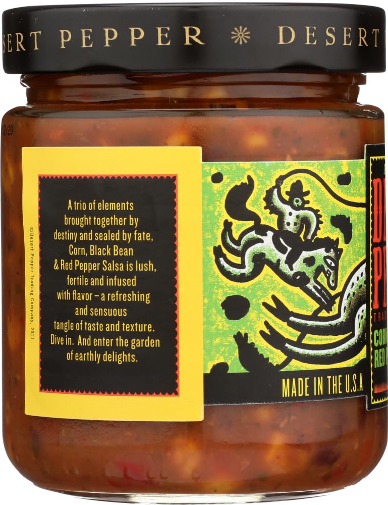 Desert Pepper Corn, Black Bean, Roasted Red Pepper Salsa [Case Count: 6 per case][Case Contains: 96 OZ]