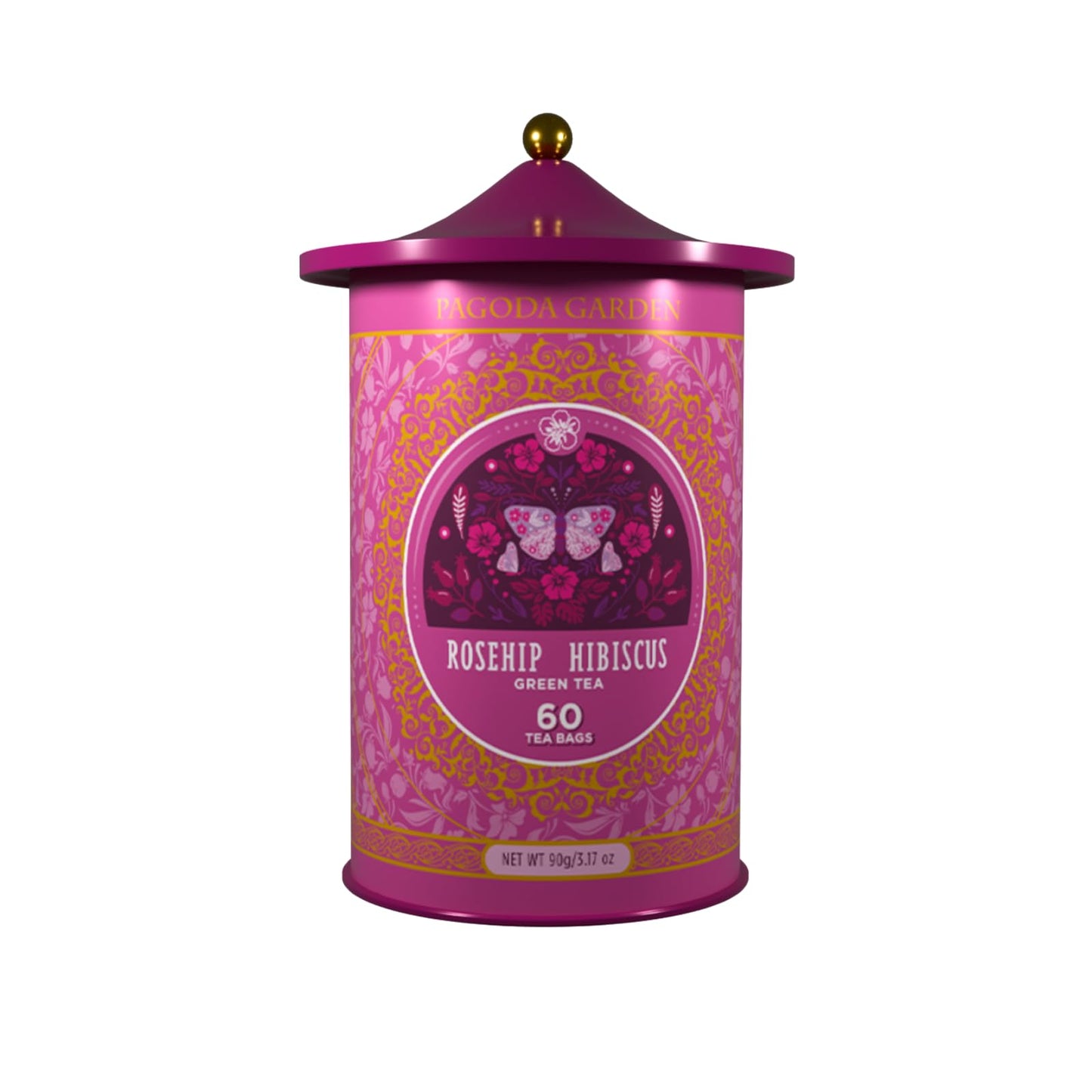 LIFE PLUS STYLE GOURMET Organic Herbal Tea, Rosehip Hibiscus Green Tea, 60 Bags, Caffeinated, Hot or Iced