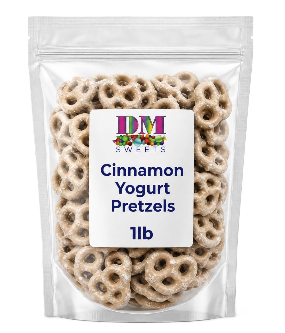Cinnamon Yogurt Covered Pretzels - 1 lb Resealable Bag | Sweet & Spiced Crunchy Snack | Gourmet Yogurt Pretzel Treats | Perfect 