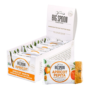 Big Spoon Roasters Nut Butter Bars Low Carb, High Protein Bars With Non Gmo Pea Protein Energy Bars With Peanut & Pepita Nut But