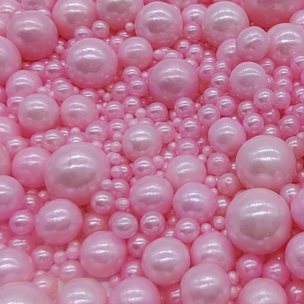 Edible Pink Sugar Pearls Sprinkles Candy Mix Size Pearls Cake Decorations Cupcake Toppers Cookie Decorating Perfect For Wedding