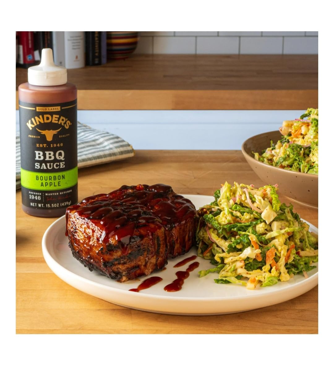 KINDERS spirit-inspired flavor Apple BBQ Sauce & Founders Reserve BBQ Sauce, 15.5oz Each, Ideal for Grilling and Marinades