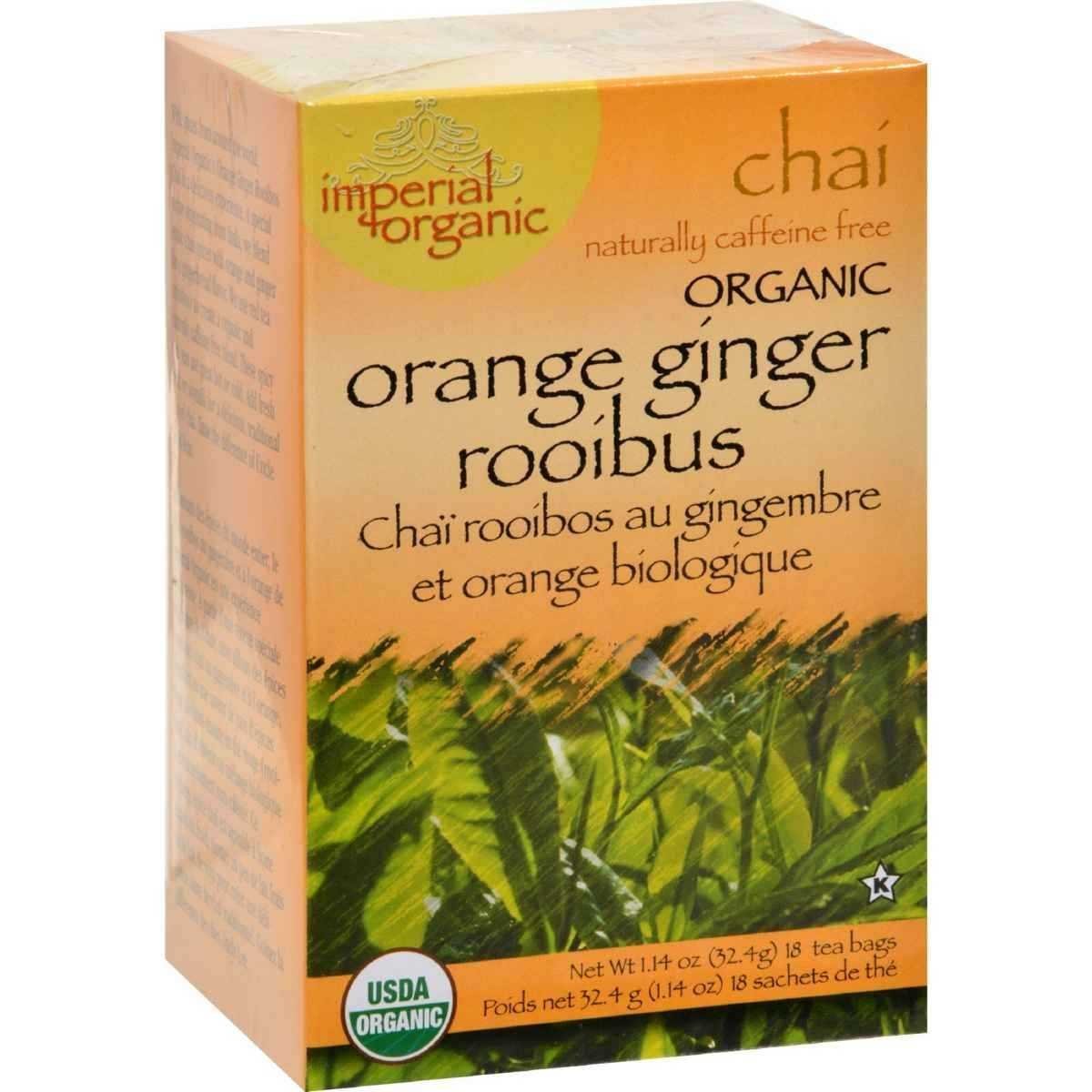 Uncle Lees Tea - Imperial Chai Organic Orange Ginger Rooibus Caffeine Free - 18 Tea Bags