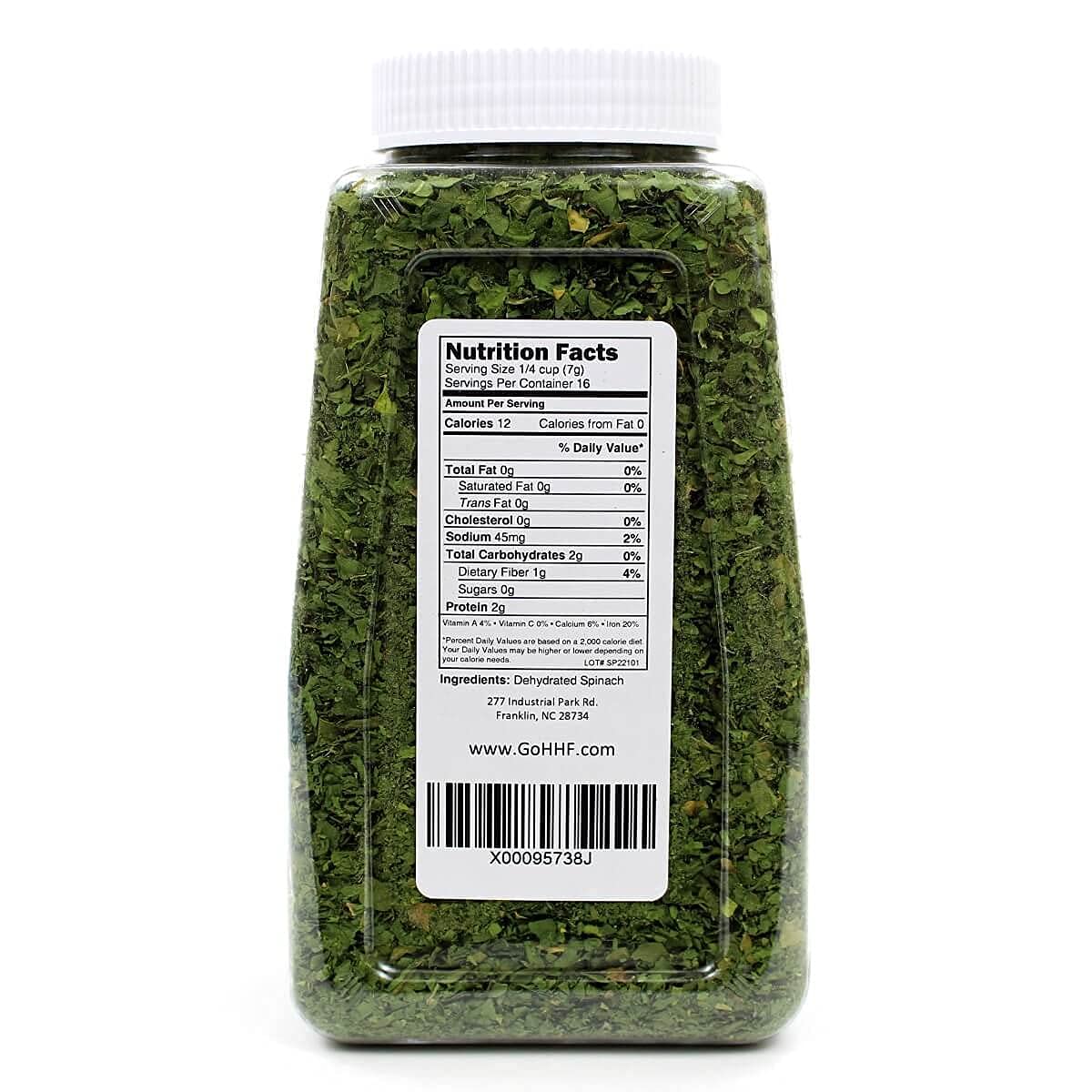 Harmony House Dried Spinach Flakes – Dehydrated Vegetables For Cooking, Camping, Emergency Supply And More (4 Oz, Quart Jar)