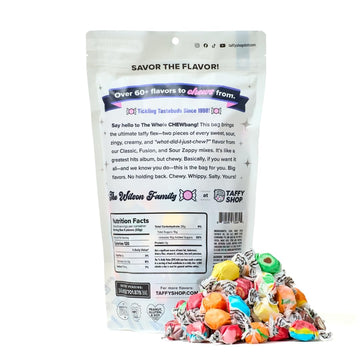 Taffy Shop, The Whole Chewbang, Assortment Of 60+ Flavors -Salt Water Taffy– Gourmet Soft Chewy Candy, Bulk Sweet Snack, Fresh Gift & Gluten-Free, 140 Individually Wrapped Pieces (32Oz)