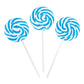 LIGHT BLUE SWIRL LOLLIPOPS - 24 SUCKERS INDIVIDUALLY WRAPPED - 2 INCH POPS