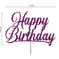 RokAPary Happy Birthday Glitter Cake Topper, Sturdy Double-Sided Acrylic, Purple