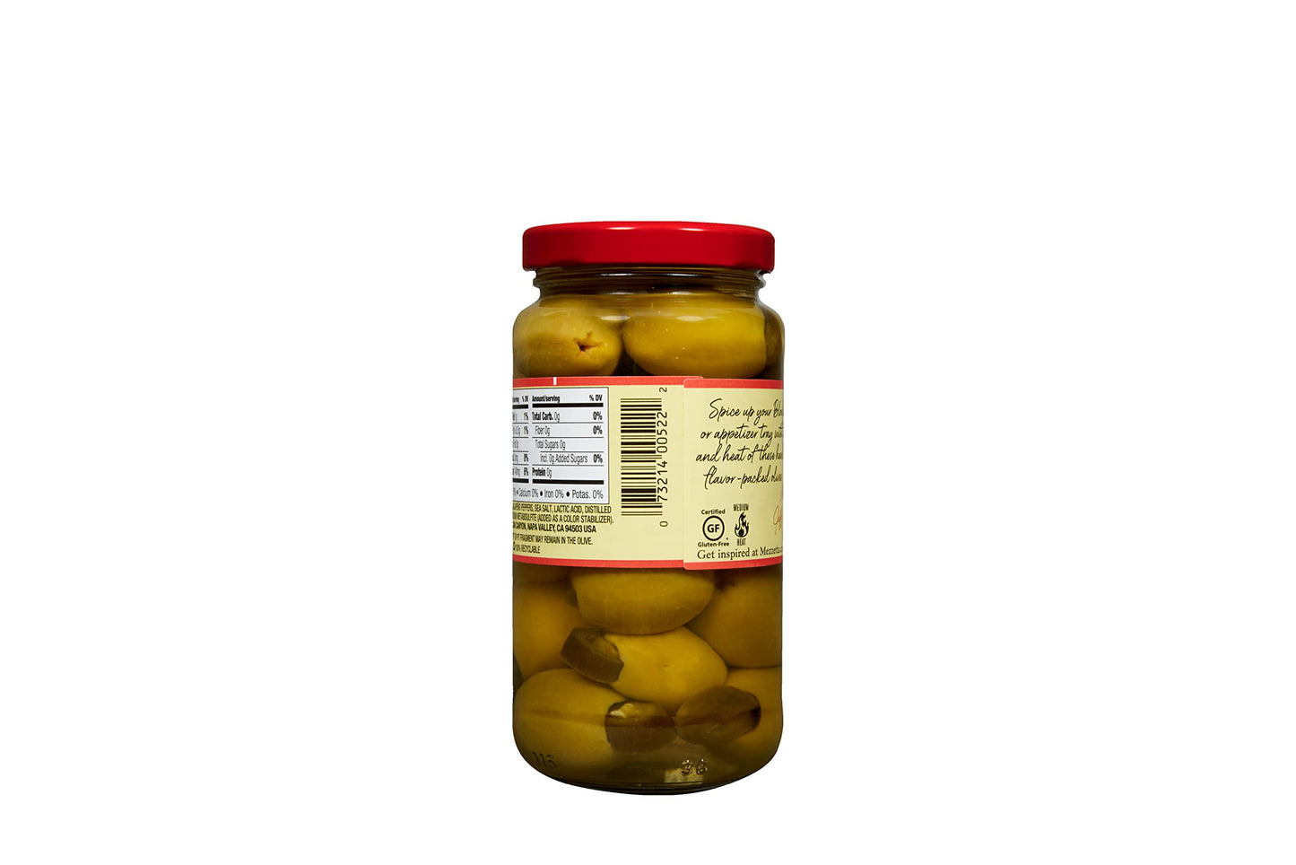 Mezzetta Jalapeno Stuffed Olives, Medium Heat, Gluten Free, Keto, 6 oz (Pack of 6)