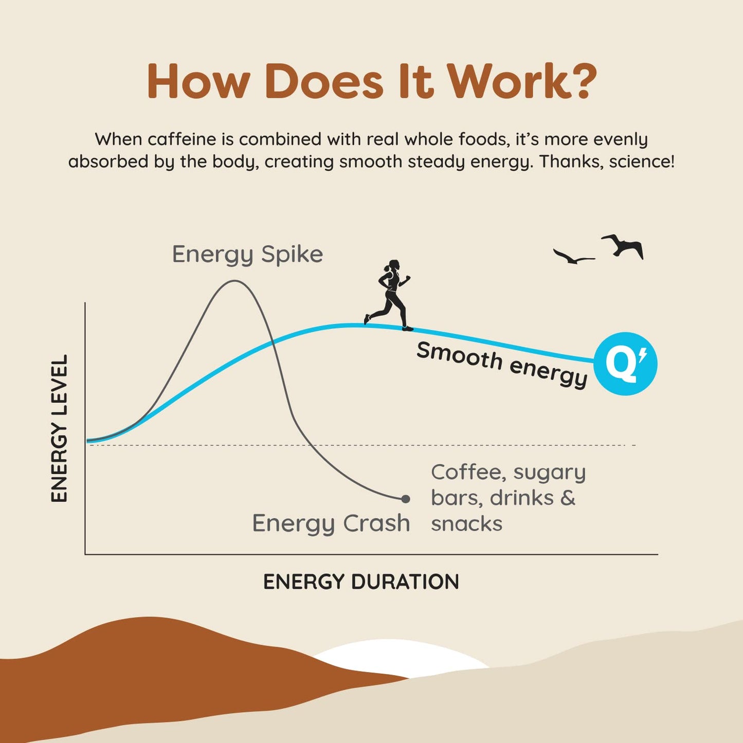Quantum Energy Square: Energy Bar With Caffeine & 10G Protein. Delicious Healthy Snack On The Go. (Vegan, Gluten-Free, Soy-Free, Dairy-Free) (Caffe Mocha Almond Chip)