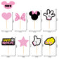 MOAXMOA Minnie Cupcake Toppers and Wrappers, 32 Toppers & 32 Wrappers, Paper, Kids Birthday Theme, Baby Shower Party Supplies