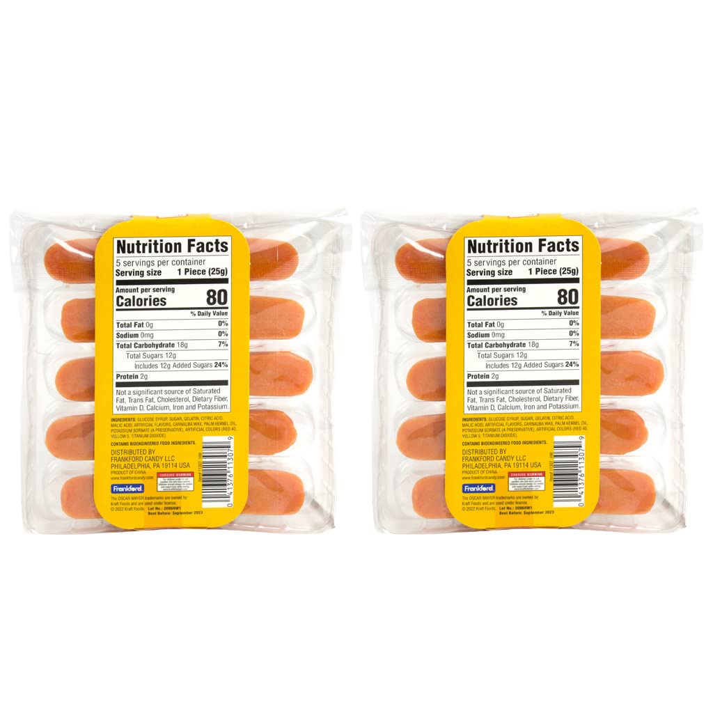 Oscar Mayer 5Ct Gummy Hot Dogs, 2Pk, 8.8Oz, Fruit Flavored, By Frankford Candy