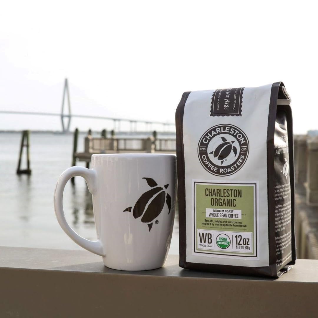 Charleston Coffee Roasters | Specialty Organic Ground Coffee | Hand Picked, Premium Slow Roast (Charleston Organic, Medium Roast) 28Oz