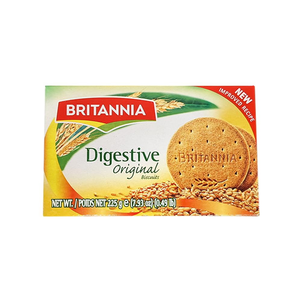 Britannia Digestive Oriflavor Blendal Biscuits 7.93Oz (225G) - Whole Wheat Flavor Cookies - Breakfast & Tea Time Healthy Snacks (Pack Of 1)