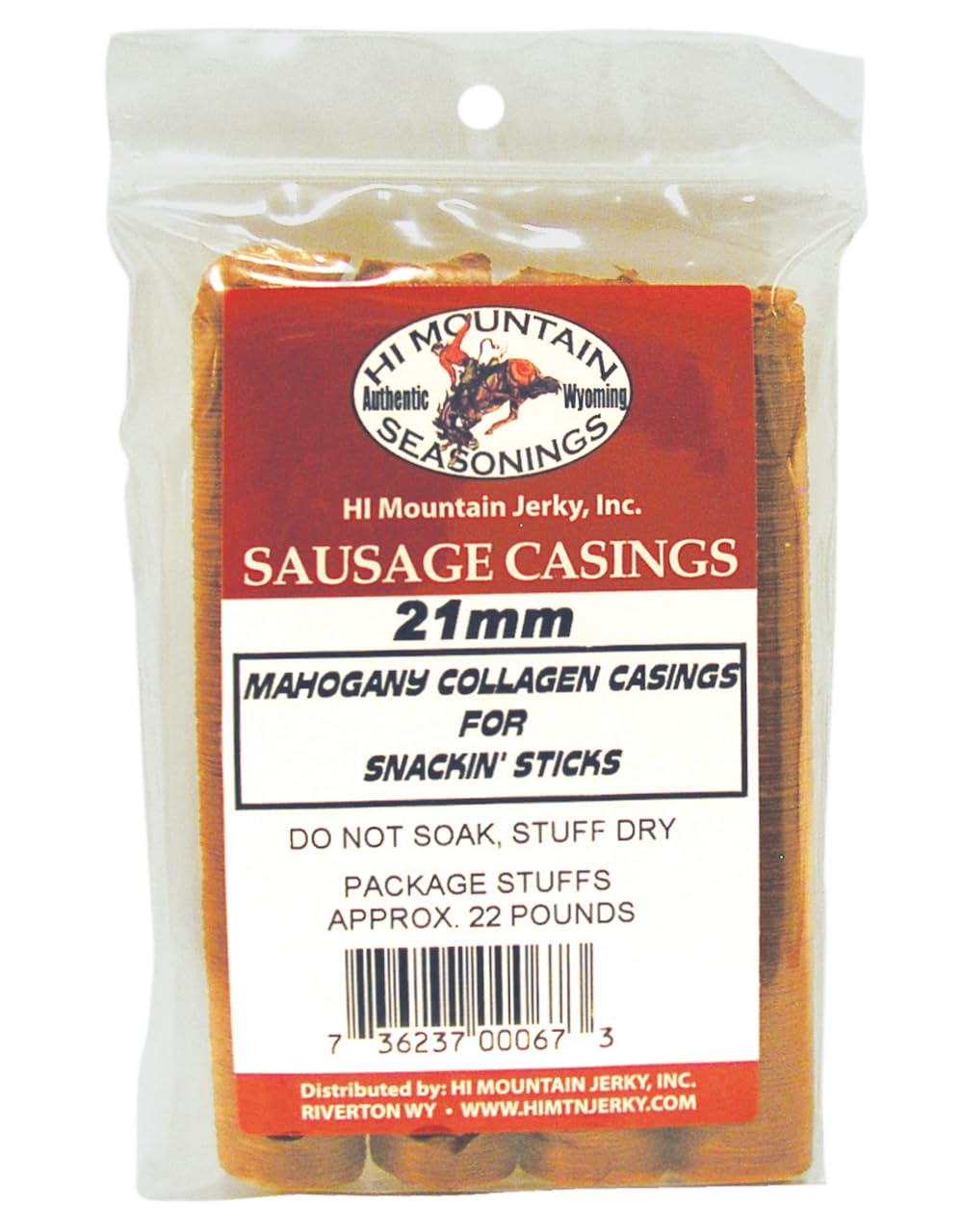 Hi Mountain - Mahogany 21Mm Edible Collagen Sausage Casings ? Perfect For Making Beef, Pepperoni, And Jerky Meat Snack Sticks. E