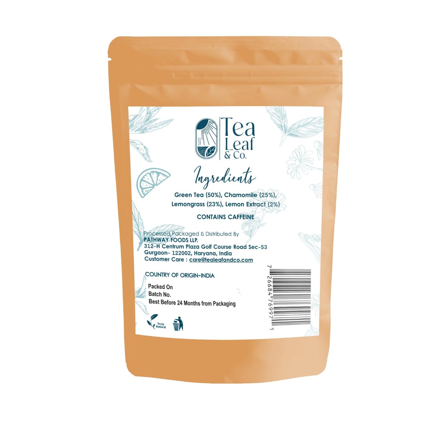 Tea Leaf & Co. Chamomile Green Tea Loose Leaf with Lemon Extract - 3.52oz - Low Caffeine - Gluten Free - Up to 50 Servings