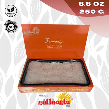 Gulluoglu Candy Floss Cocoa (Pismaniye), Luxury Turkish Cotton Candy, Special Halva Candy 0.55Lb (Cocoa)