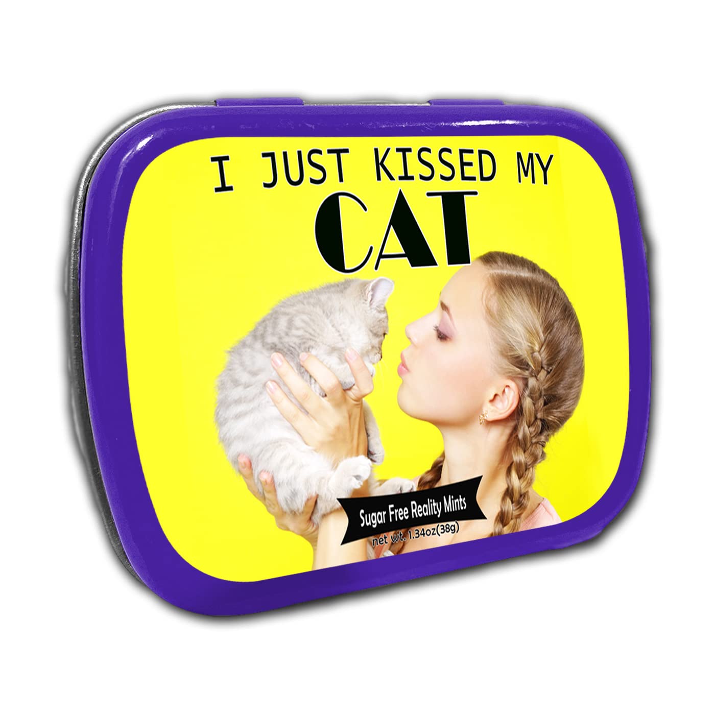 I Just Kissed My Cat Mints - Funny Gift For Cat Lovers - Crazy Cat Lady Gifts - Funny Mint Tins - Stocking Stuffers For Cat Peop
