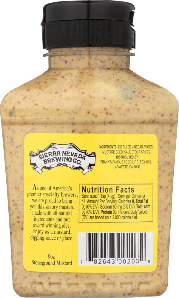 Sierra Nevada spirit-inspired flavor & Stoneground Mustard, 9 oz Squeeze Bottle, 6 Pack