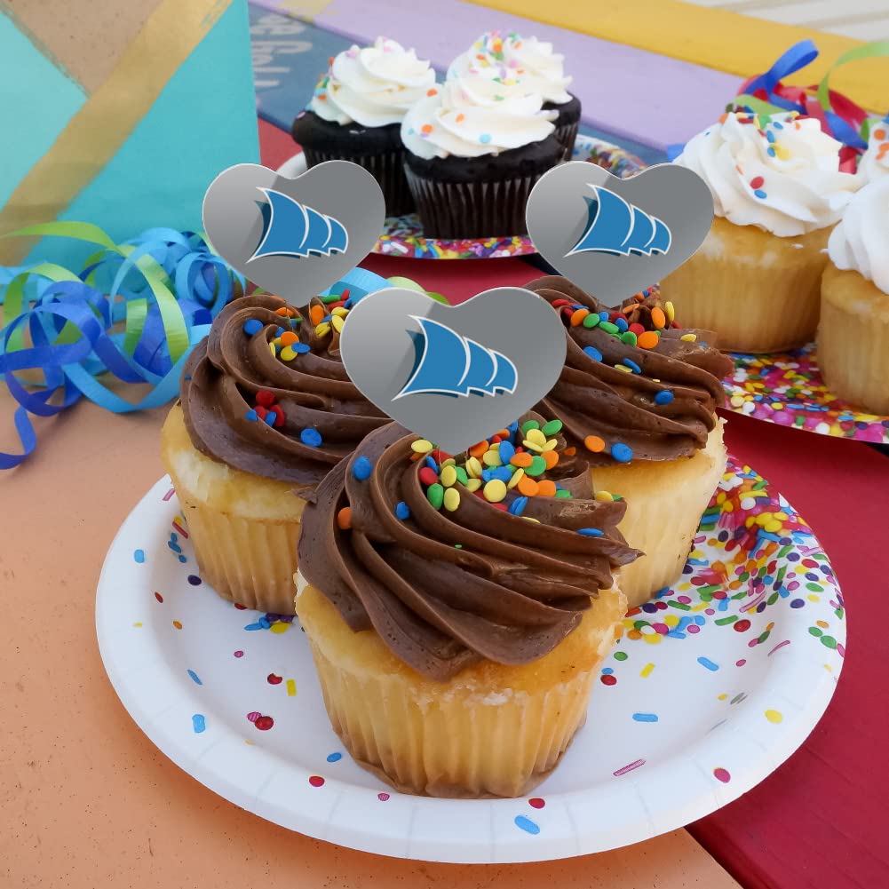GRAPHICS & MORE Cupcake Picks Set of 6 - Heart Decoration Toppers - Acrylic - College of Coastal Georgia