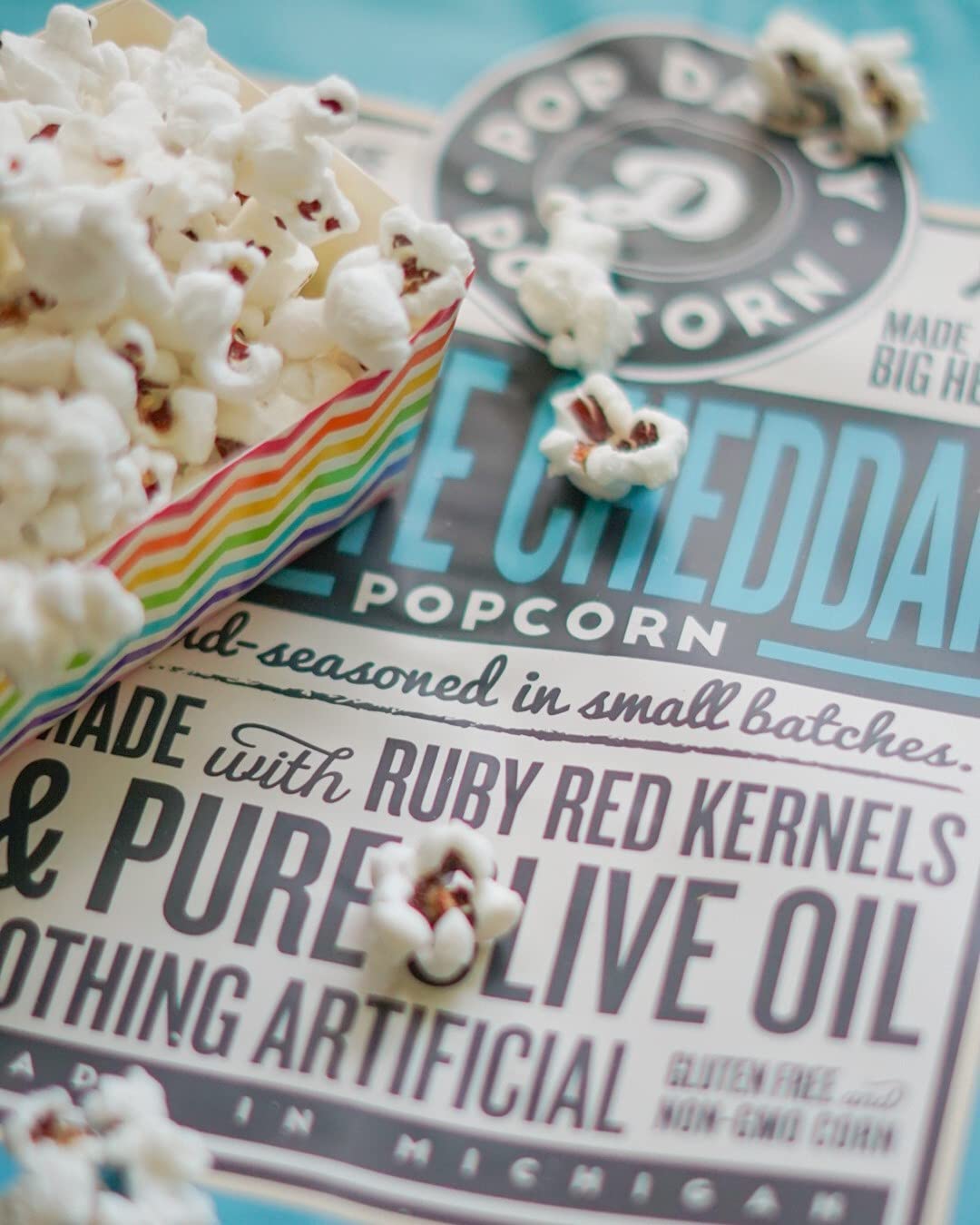 POP DADDY Gourmet White Cheddar Popped Popcorn, Gluten Free, 6oz Individual Bags, 3 Pack