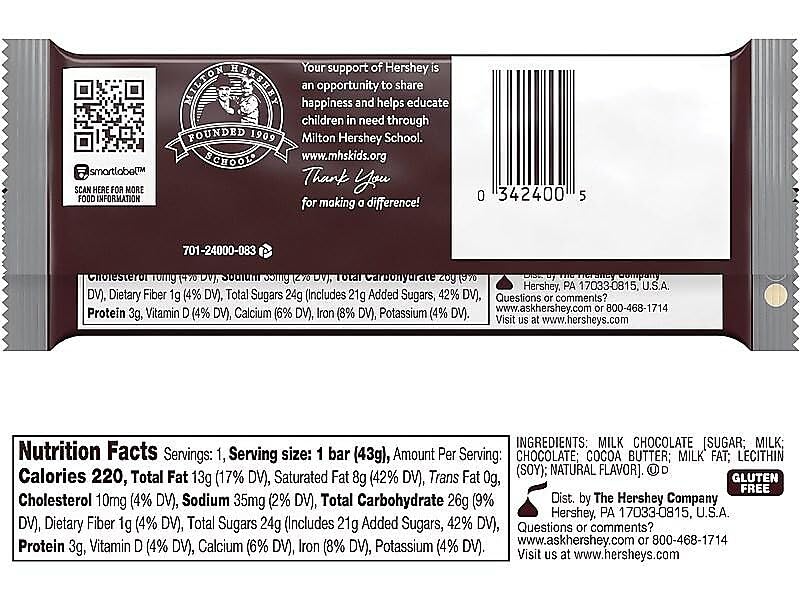 HERSHEYS Chocolate Candy Bar  1.55 Ounce (Pack of 36)