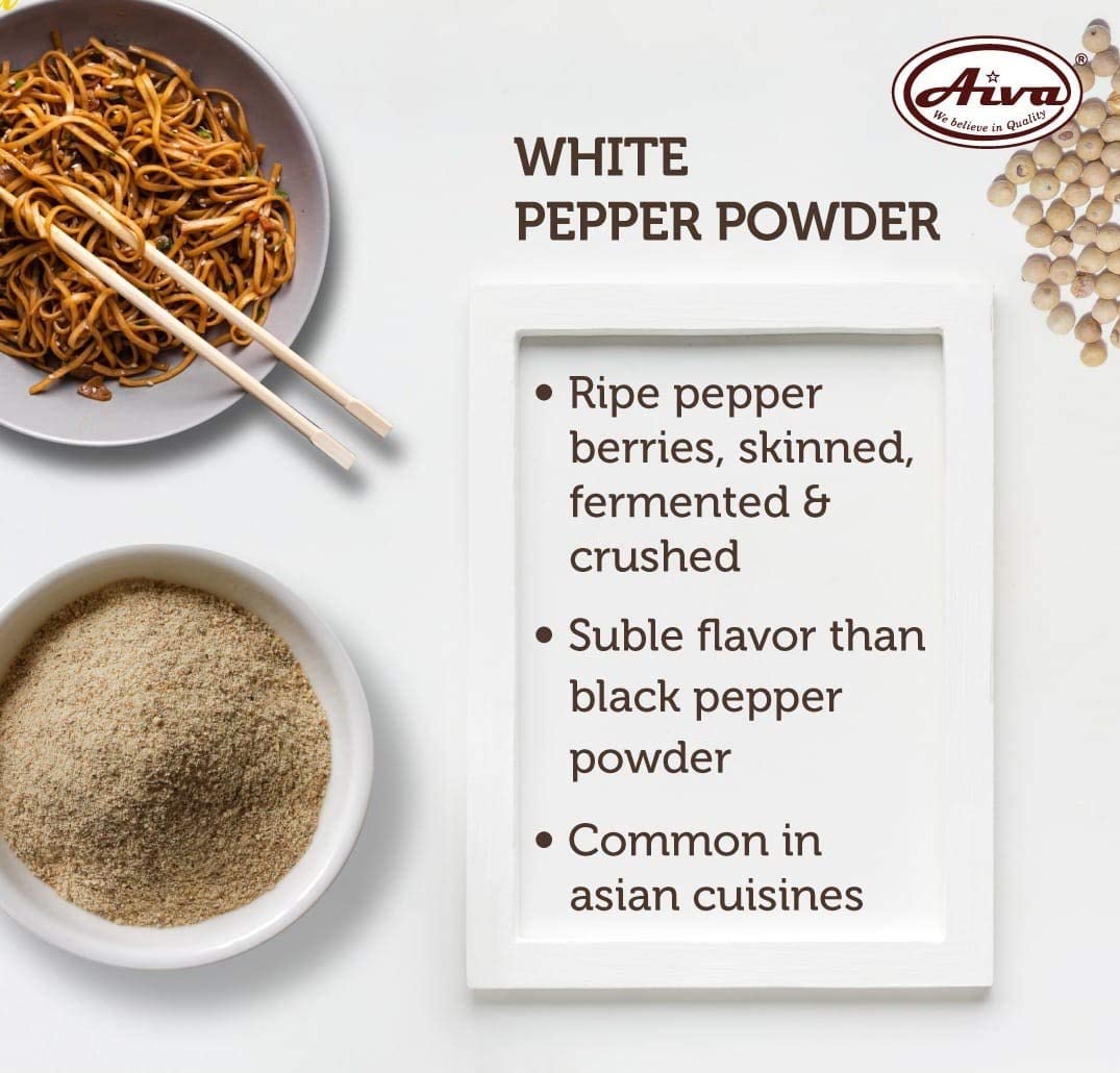 Aiva Ground White Pepper Powder (4 Lb Bulk) | A-Grade White Peppercorns For Cooking, Seasoning, And Marinades