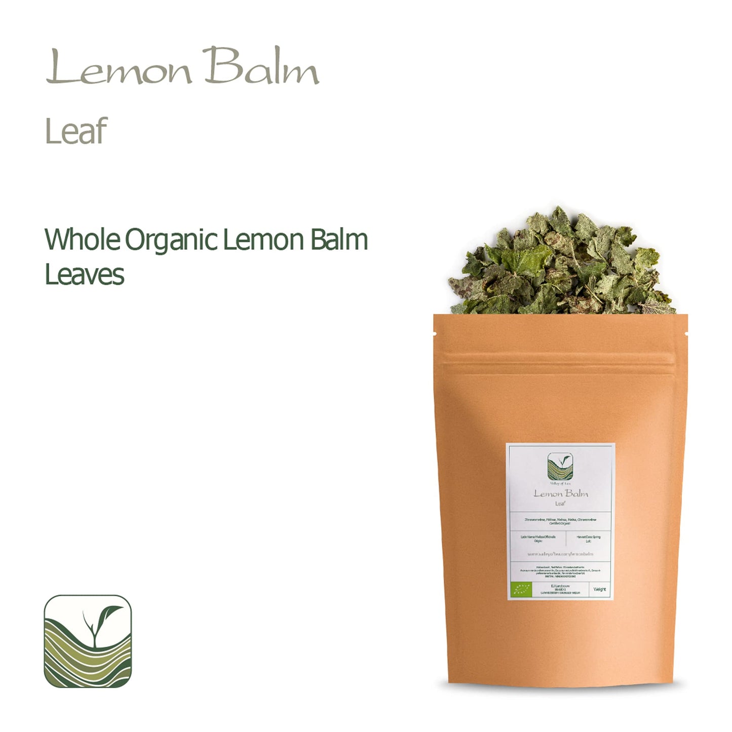 Valley of Tea Organic Lemon Balm Loose Leaf Tea - 1.76 Ounce Pack - Dried Melissa Officinalis