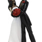 Ebros Day Of The Dead Wedding Dance Skeleton Bride And Groom Holding Red Roses Bouquet Figurine Cake Topper 6.25''Tall Love Neve